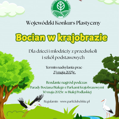 Wojewódzki konkurs plastyczny "Bocian w krajobrazie"