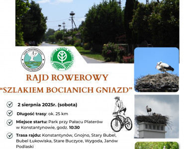 W ramach akcji: Wakacje z parkami krajobrazowymi zapraszamy na Rajd rowerowy „Szlakiem bocianich gniazd”