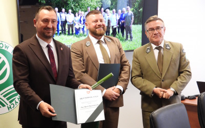 Wręczenie aktów powołania Wicemarszałkowi Województwa Lubelskiego Panu Markowi Wojciechowskiemu na Członka Rady ZLPK (fot. Patryk Zarzycki)