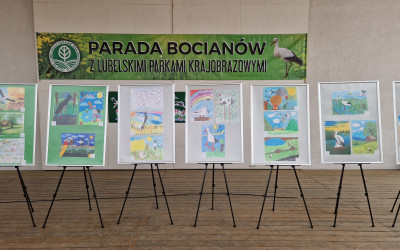 Nagrodzone prace w konkursie plastycznym Bocian w krajobrazie