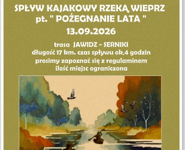 Kajakowe "Pożegnanie lata" - zapraszamy na spływ