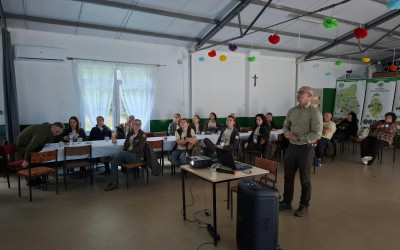 Prelekcja dotycząca ochrony czynnej żółwia błotnego w Poleskim Parku Narodowym oraz działalności Ośrodka Ochrony Żółwia Błotnego poprowadzona przez Pana Piotra Markowskiego