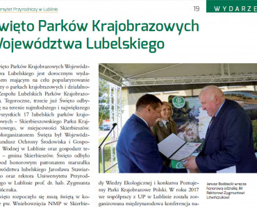 O Święcie Parków Krajobrazowych w Aktualnościach UP